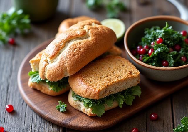 Platter of gourmet sourdough sandwiches and fresh seasonal salad