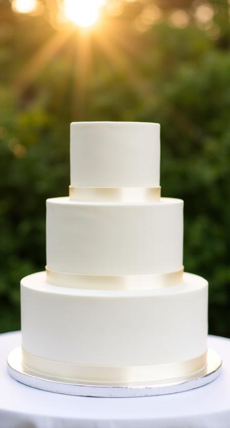Three-tier elegant wedding cake